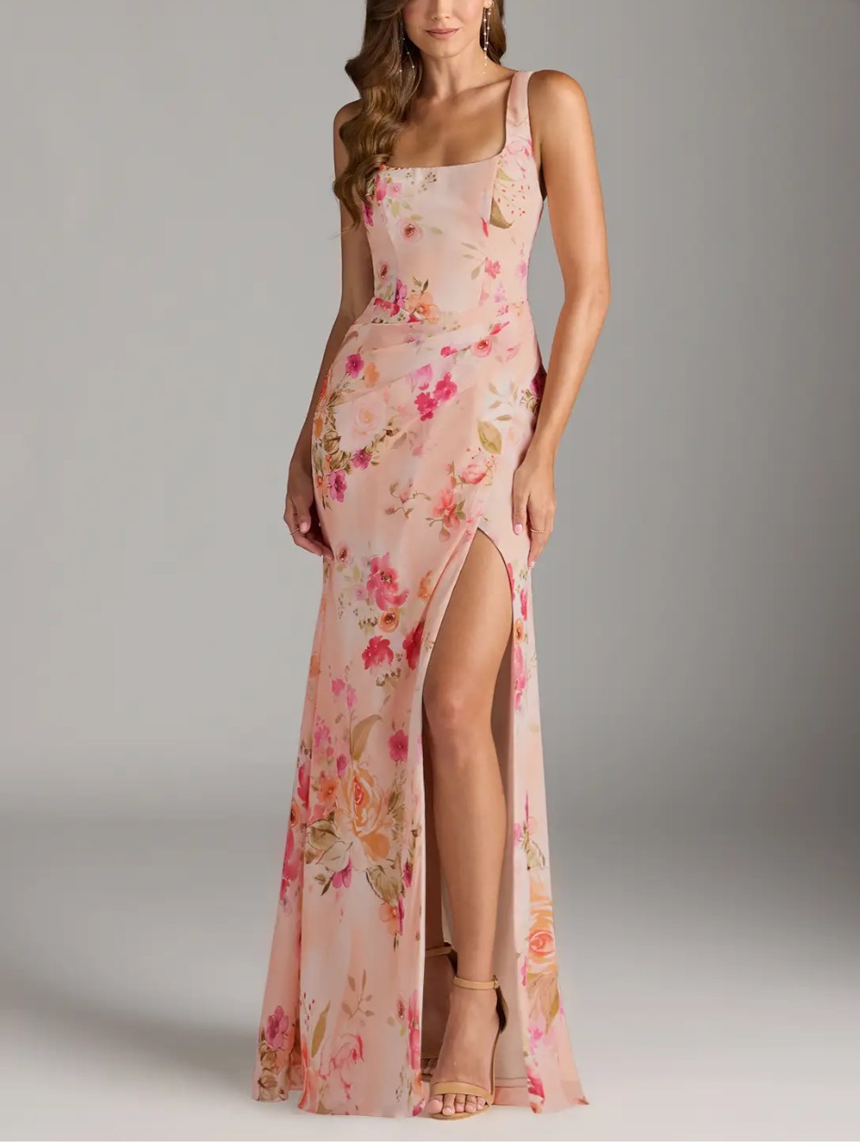 Azazie Floral Pink Dress